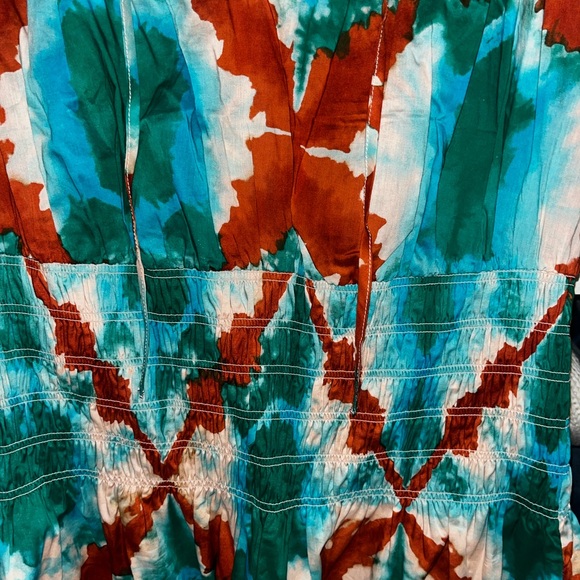 RAILS NWT SIZE XL TIE-DYE SHIBORI CINCH WAIST DRESS - Picture 8 of 10